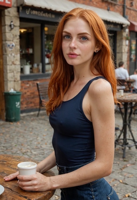 Caitlyn at a cafe outside photo 2